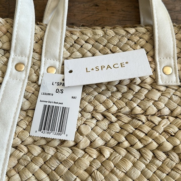 L*Space Summer Days Raffia Backpack Tote – NWT – Luxe Vacation & Resort Style - Picture 8 of 16